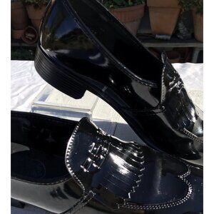 Lord West Oxford Shoes Men's 9 Black Patent Leather Formal Loafers USA 82402 EUC